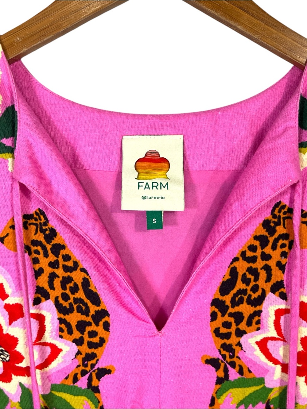 Farm Rio Leopard Forest Mini Dress Size Small - Picture 7 of 10